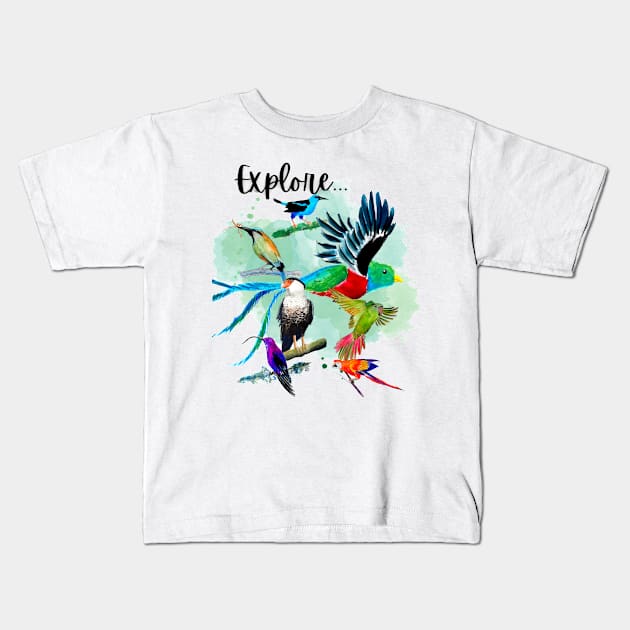 Explore Tropical Shirt Kids T-Shirt by julyperson